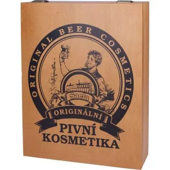 Kosmetická sada SAELA s.r.o. Dárková sada pivní kosmetiky – dřevěná kazeta