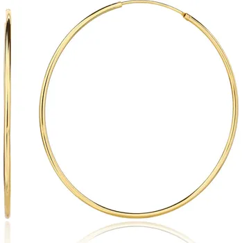 Náušnice Bealio BEALIO Stříbrné náušnice HLADKÉ KRUHY 55 mm yellow 03-13431-3390