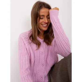Dámský svetr Fialový dámský svetr s knoflíky