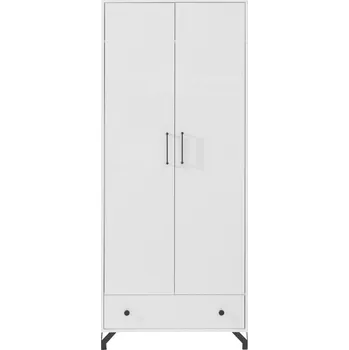 Dětská skříň Nábytek PEGAS s.r.o. Skříň BERGEN - BE1, Bílý Lux + Bílá vysoký lesk