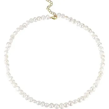 Náhrdelník Náhrdelník pravé říční perly bílé se zlaceným zapínáním Apolonia