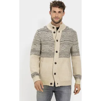 Pánský svetr SVETR CAMEL ACTIVE KNITTED JACKET STRAW FANTASY
