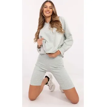 Světle zelená melanžová souprava s pruhovanými legínami