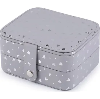 Šperkovnice Malá šperkovnice srdce 9x11x6 cm Balení: 1 ks, Varianta: 2 šedá stříbrná - 8596475613309