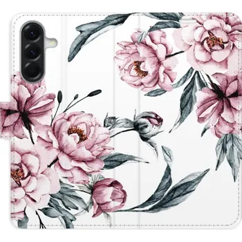 Pouzdro na mobilní telefon Flipové pouzdro iSaprio - Pink Flowers - Samsung Galaxy A56