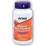 NOW Foods Natural Betakaroten + Vitamin A 25000IU 90 kapslí