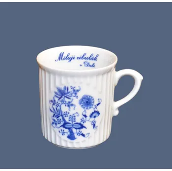 Cibulák hrnek Miluji cibulák Mozart 0,25 l , cibulový vzor, český porcelán Dubí