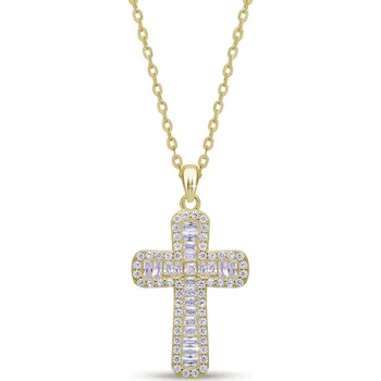 Řetízek Stříbrný pozlacený řetízek s křížkem 2317