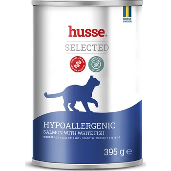 Krmivo pro kočku Husse Hypoallergenic, losos s bílou rybou, 395 g | Neodolatelná paštika pro kočky