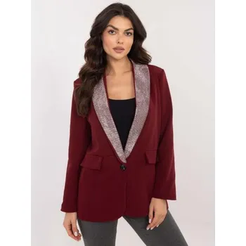 Vínové společenské sako se zapínáním na knoflíky