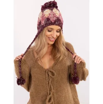 Čepice Bordó dámská čepice s náušníky