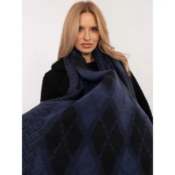 Šátek Černá a tmavě modrá dámská šála s potiskem