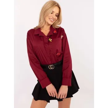 Dámská košile Bordó dámská košile s rozšířeným límečkem