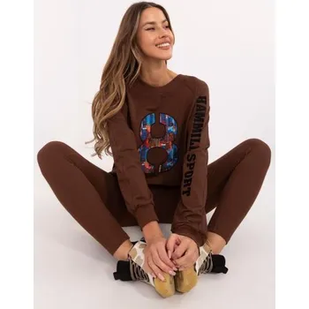 Hnědá souprava pro volný čas s mikinou nadměrné velikosti