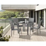 5dílný zahradní jídelní ratanový set BestBerg Capri BBRF-17785G / šedá