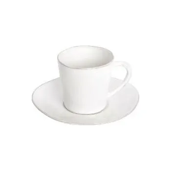 Šálek na kávu s podšálkem 0,07L, LISA, bílá (balení)|Costa Nova
