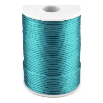 Příze Saténová šňůra 2mm, tyrkysová světlá, metráž