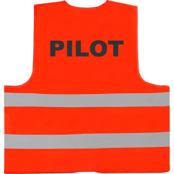 reflexní vesta REFLEXNÍ VESTA ORANŽOVÁ POTISK PILOT - L