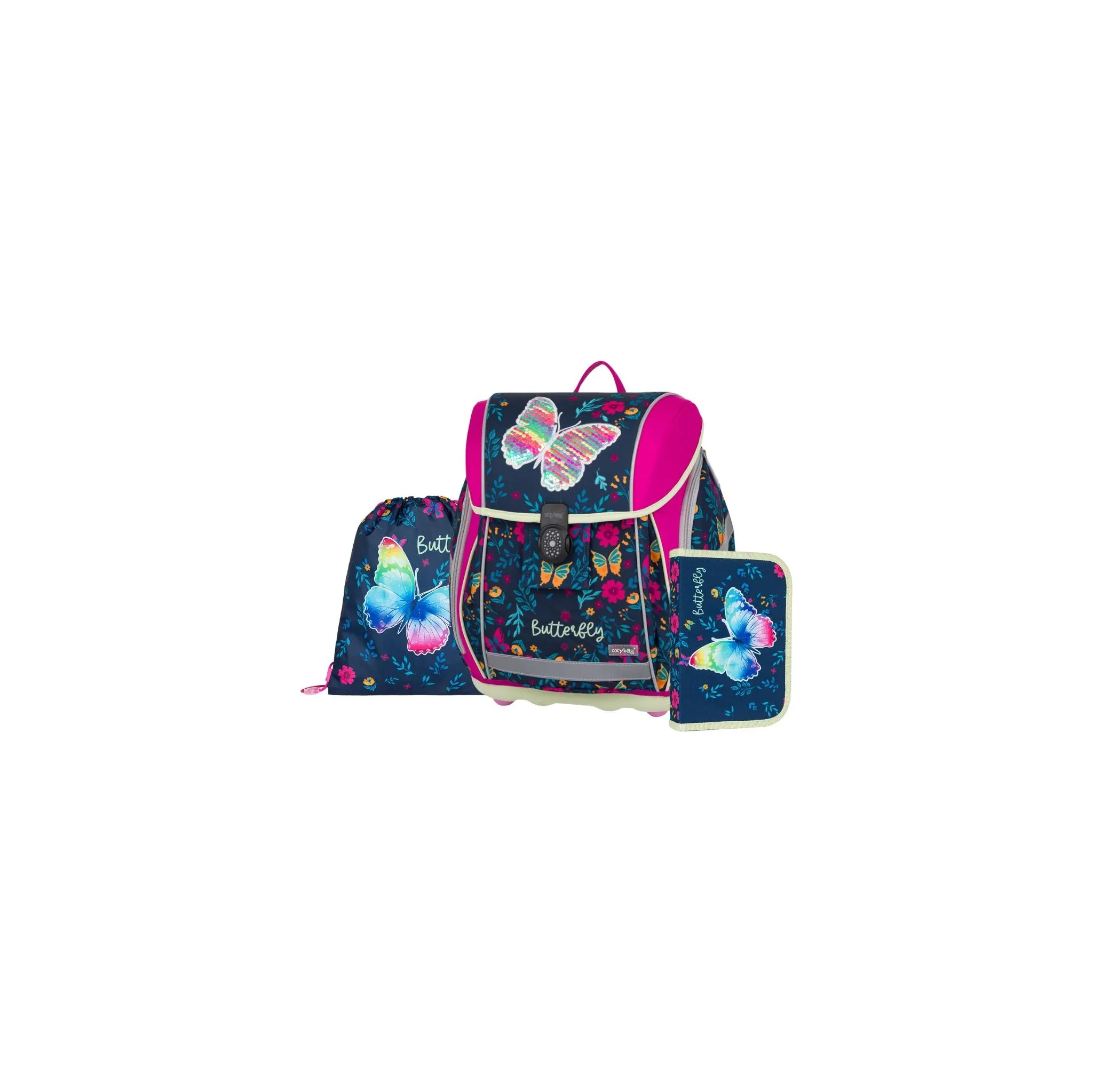 Fotografie 1 - Set školních potřeb Oxybag Premium Light 3dílný set Motýl 0-85225
