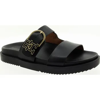 Dámské pantofle TOMMY HILFIGER Dámské kožené černé pantofle FW0FW08512-BDS-255 Velikost 38