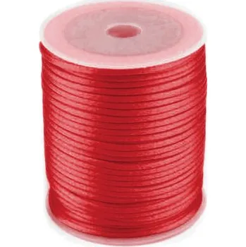 Příze Saténová šňůra 2mm, červená, metráž