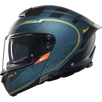 Helma na motorku MT Helmets Výklopná helma na motorku MT Atom 2 SV Destiny matná zeleno-černá XL