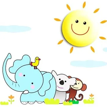 Žárovka LED Dětské nástěnné svítidlo LED/1W/3xAAA sluníčko