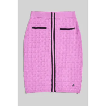 Dámská sukně SUKNĚ KARL LAGERFELD TEXTURED CLASSIC KNIT SKIRT IRIS ORCHID/BLACK