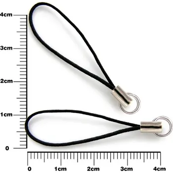 Závěs na mobil v černé barvě s kroužkem pro zavěšení