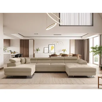 Sedací souprava Rozkládací sedací souprava do U Falio - Béžová 06 Varianta: Levá