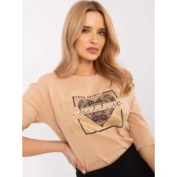 Dámská halenka Velbloudí dámská halenka s kulatým výstřihem