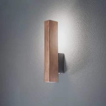 Lampička TK Lighting LED nástěnné svítidlo Teo, ořech, 31 cm, 3000 K - Nástěnná připojovací skříňka – výška 10 cm ořech, černý LED 3 W celkem - Doprava zdarma