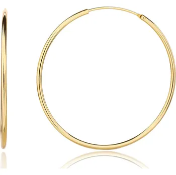 Náušnice Bealio BEALIO Stříbrné náušnice HLADKÉ KRUHY 40 mm yellow 03-13428-3387