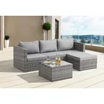 2dílná zahradní ratanová rohová souprava BestBerg Newport BBRF-1148G / šedá