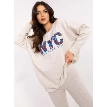 Světle béžová melanžová souprava s legínami