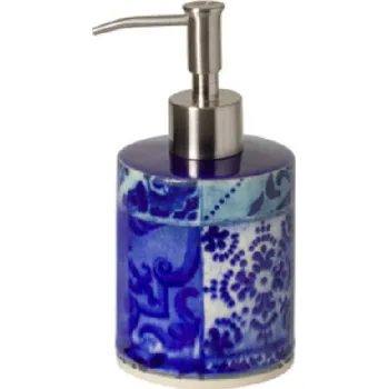 Mýdlenka Pumpička na mýdlo|krém 0,6L, LISBOA BATH , modrá dlaždice|Blue tile|Costa Nova