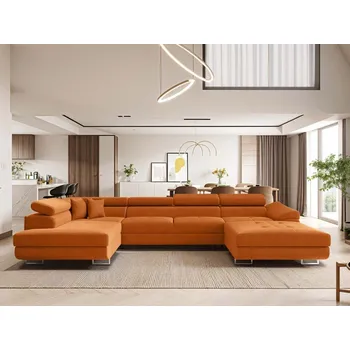 Sedací souprava Rozkládací sedací souprava do U Falio - Oranžová 12 Varianta: Levá