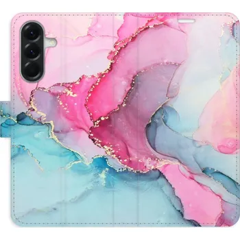 Pouzdro na mobilní telefon Flipové pouzdro iSaprio - PinkBlue Marble - Samsung Galaxy A36