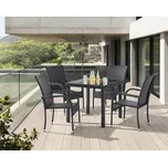 5dílný zahradní jídelní ratanový set BestBerg Capri BBRF-17785BL / černá