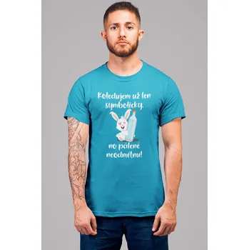 Pánská móda Pánské tričko Koledujem už len symbolicky Barva: Tyrkysová, Velikost: 3XL