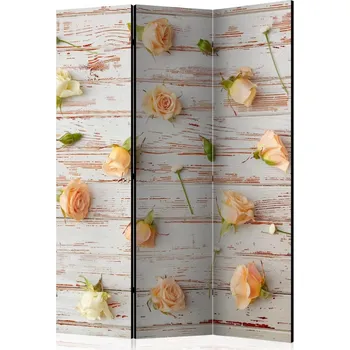 Paraván 3dílná Paraván - Dřevo a růže