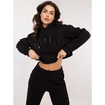 Černá dámská tepláková souprava s krátkou mikinou