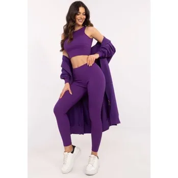 Tmavě fialová tepláková souprava s dlouhou mikinou