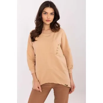 Dámská halenka Velbloudí halenka oversize s ozdobnými knoflíky