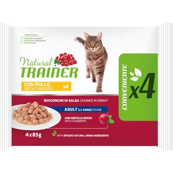 Krmivo pro kočku 4x85g Natural Trainer Adult - kuře