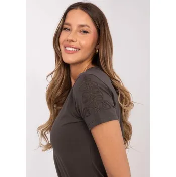 Dámské tričko Khaki bavlněné tričko ve fitted střihu