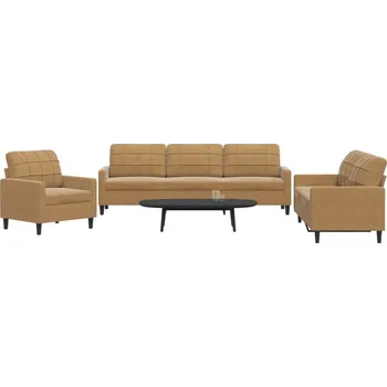 Pohovka 4dílná sedací souprava s poduškami žlutá samet