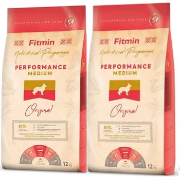 Krmivo pro psa FITMIN Medium Performance 2x12kg SLEVA 3%