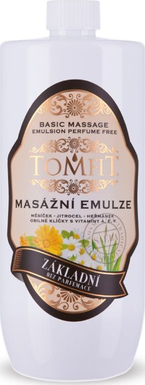 TOMFIT masážní emulze – Základní bez parfému 1 l