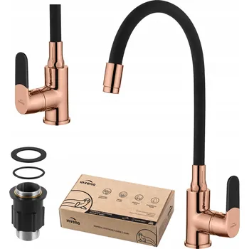 Vodovodní baterie Kuchyňská stojánková baterie Invena Rose Gold černá